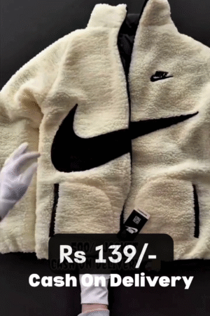 🤍Super-Soft Sherpa Fleece Bomber Jacket with Oversized Black Detailing – Essential Warmth Layer For Boys & Girls