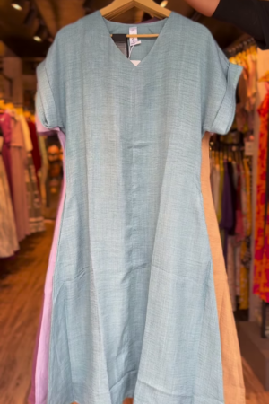 Minimalist Vibe Cotton A-Line Dress – Stay Cool, Look Effortless 🌿