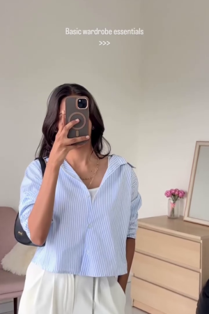 🤍 Everyday Essentials Striped Shirt Collection – Timeless, Minimal & Effortlessly Chic 🤍
