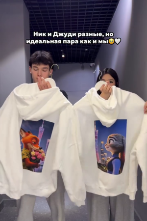 🤍 Nick & Judy Couple Hoodie – Premium Unisex Oversized Sweatshirt 🤍