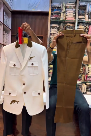 🤍🔥 Signature Gentleman Blazer & Trouser Set – Premium Statement Formal Wear 🔥🤍