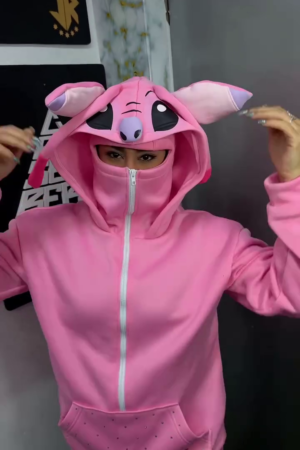 🐾 KawaiiZip™ Cartoon Character Hoodie – Fun, Cozy & Playfully Bold 💖💙