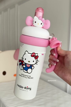 🎀🐱 Hello Kitty Cute Thermos Bottle – Kawaii Pink Sipper Flask 💕✨