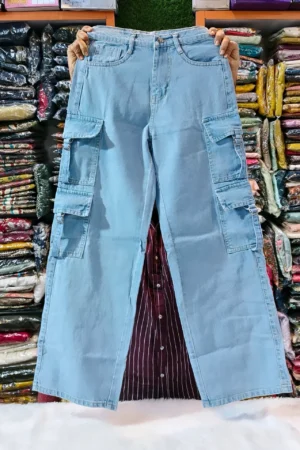 👖 Blue Denim Cargo Jeans – Stylish, Functional & Everyday Streetwear Essential ✨