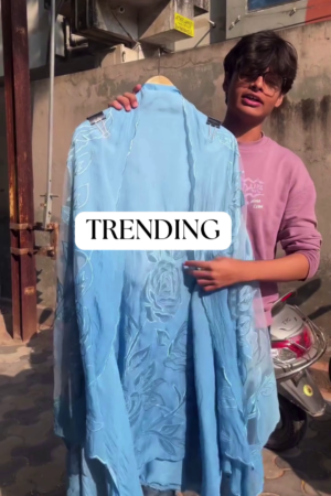 ✨ Georgette Kurti with Sharara Dye Set – Elegant Chikankari Work for Festive Glam 🌸