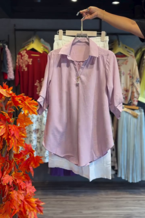 SHIASHI Embellished Coat-Collar Shirt with Pants – Elegant Contemporary Co-Ord Set