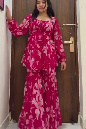 Elegant Pink Floral Co-Ord Set for Stylish Everyday Glam