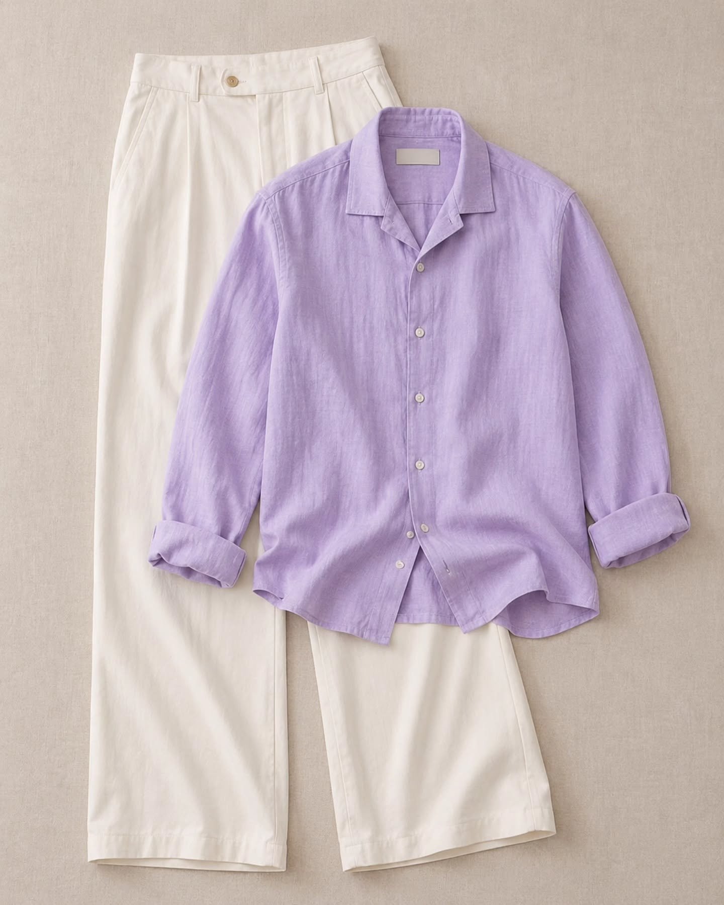 Premium Men's Linen Shirt & White Trouser Combo | Elegant Casual Outfit Set