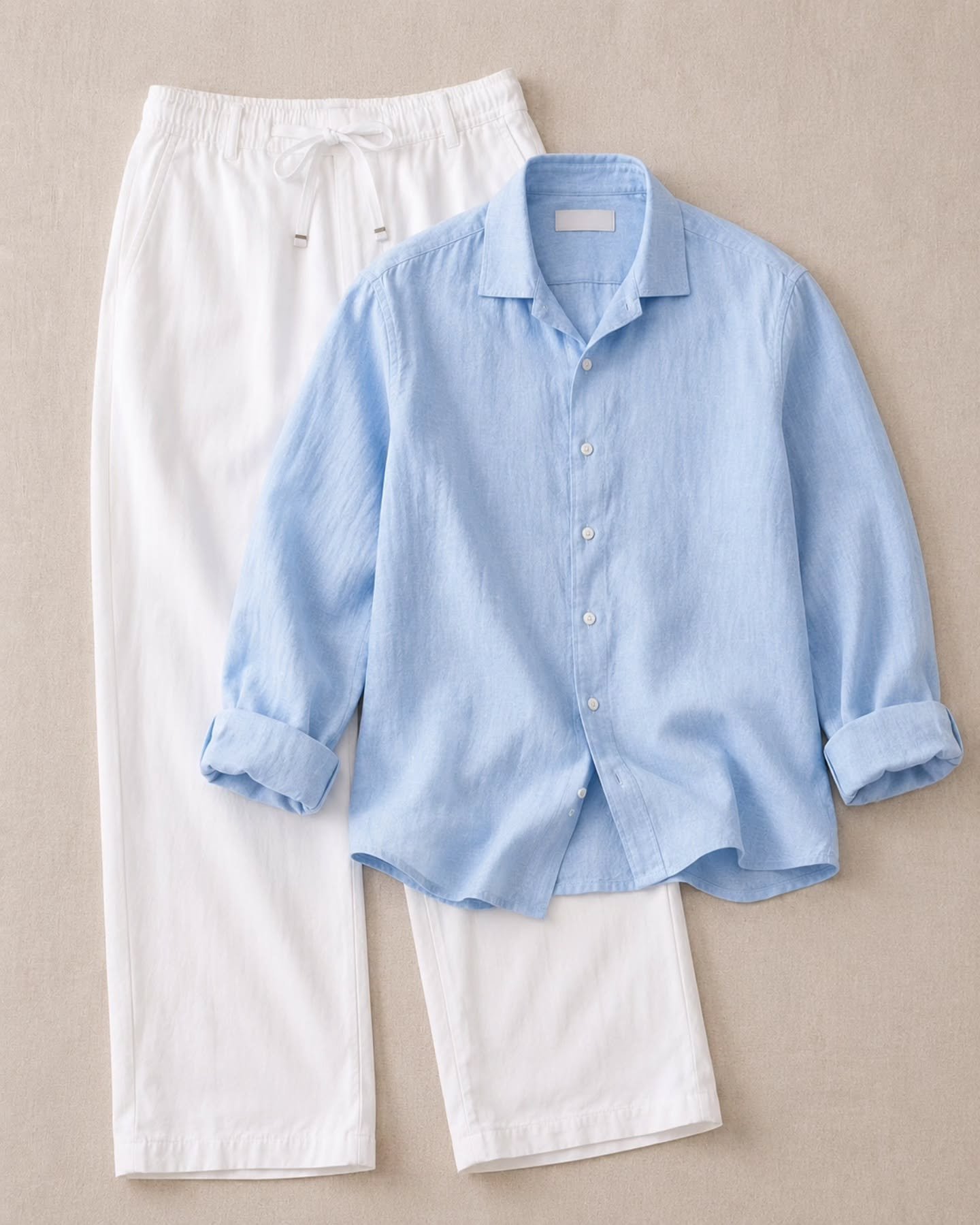 Premium Men's Linen Shirt & White Trouser Combo | Elegant Casual Outfit Set - Image 4
