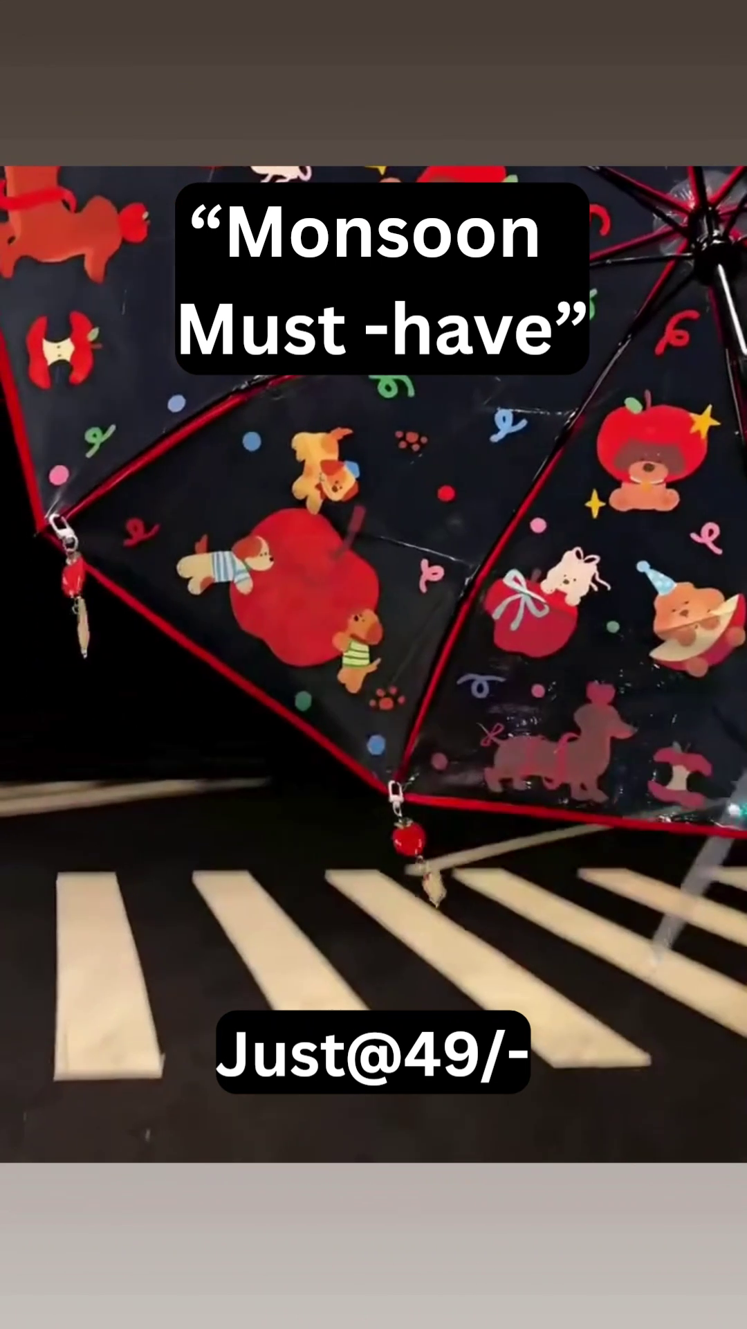 Cute Cartoon Transparent Umbrella with Hanging Charms – Monsoon Must-Have - Image 7