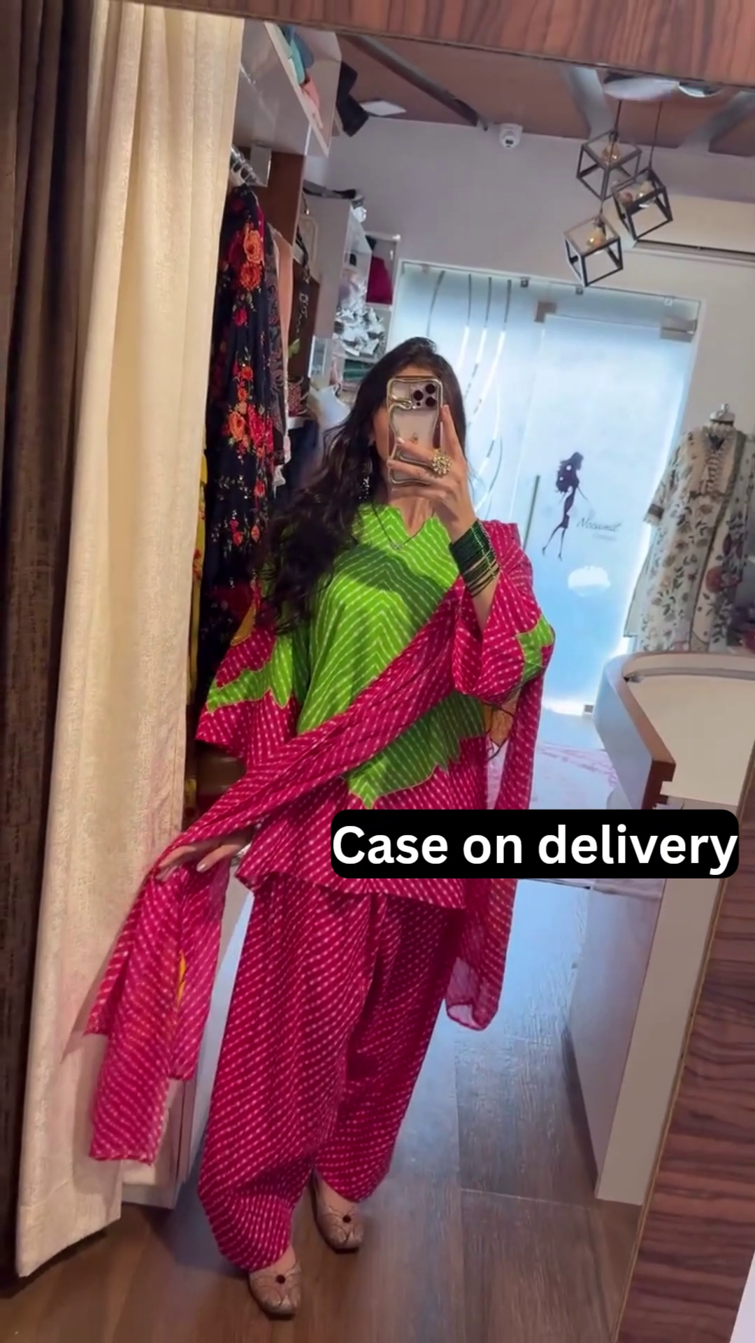 Women's Leheriya Print Cotton Patiala Suit Set | Traditional Kurta, Salwar & Dupatta for Festive Wear