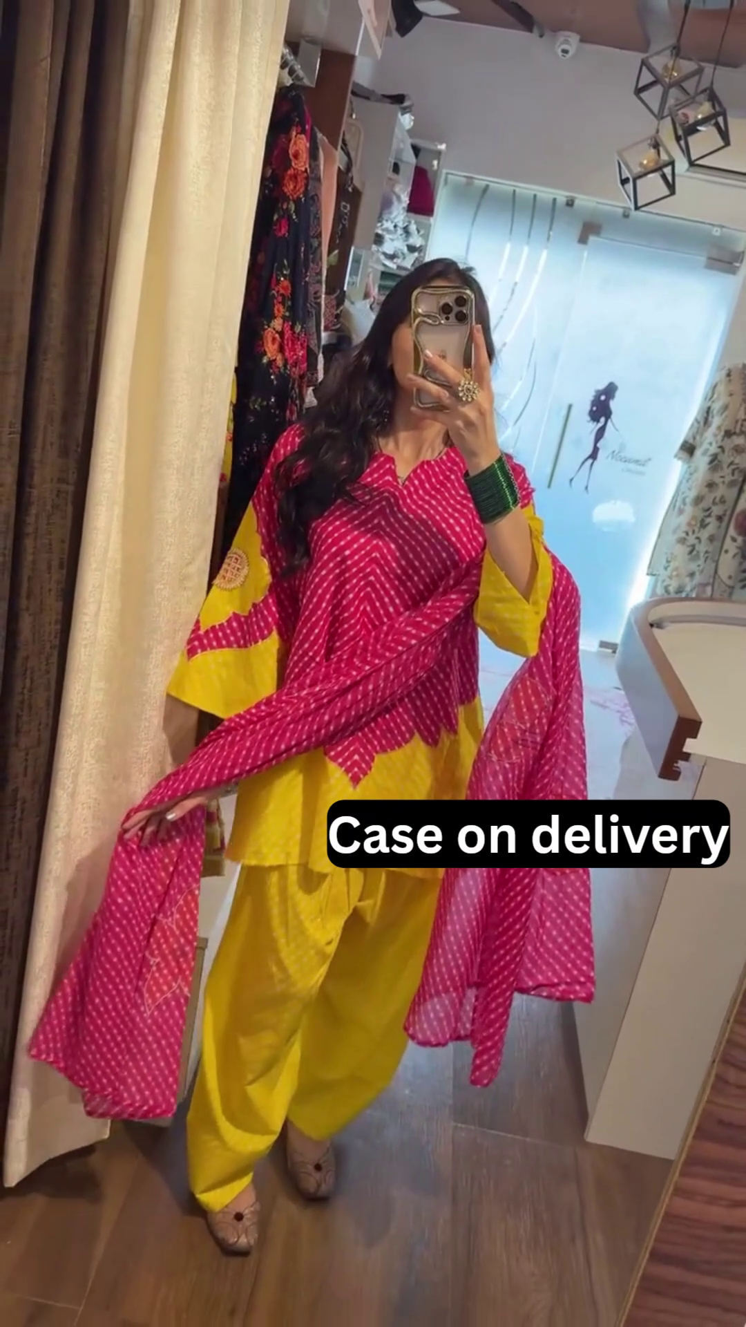 Women's Leheriya Print Cotton Patiala Suit Set | Traditional Kurta, Salwar & Dupatta for Festive Wear - Image 4
