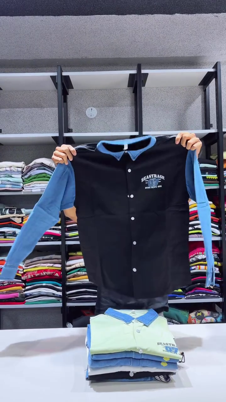 Men's Premium Casual Denim Shirt | Full Sleeve Cotton Color Block Shirt for Everyday & Party Wear - Image 6