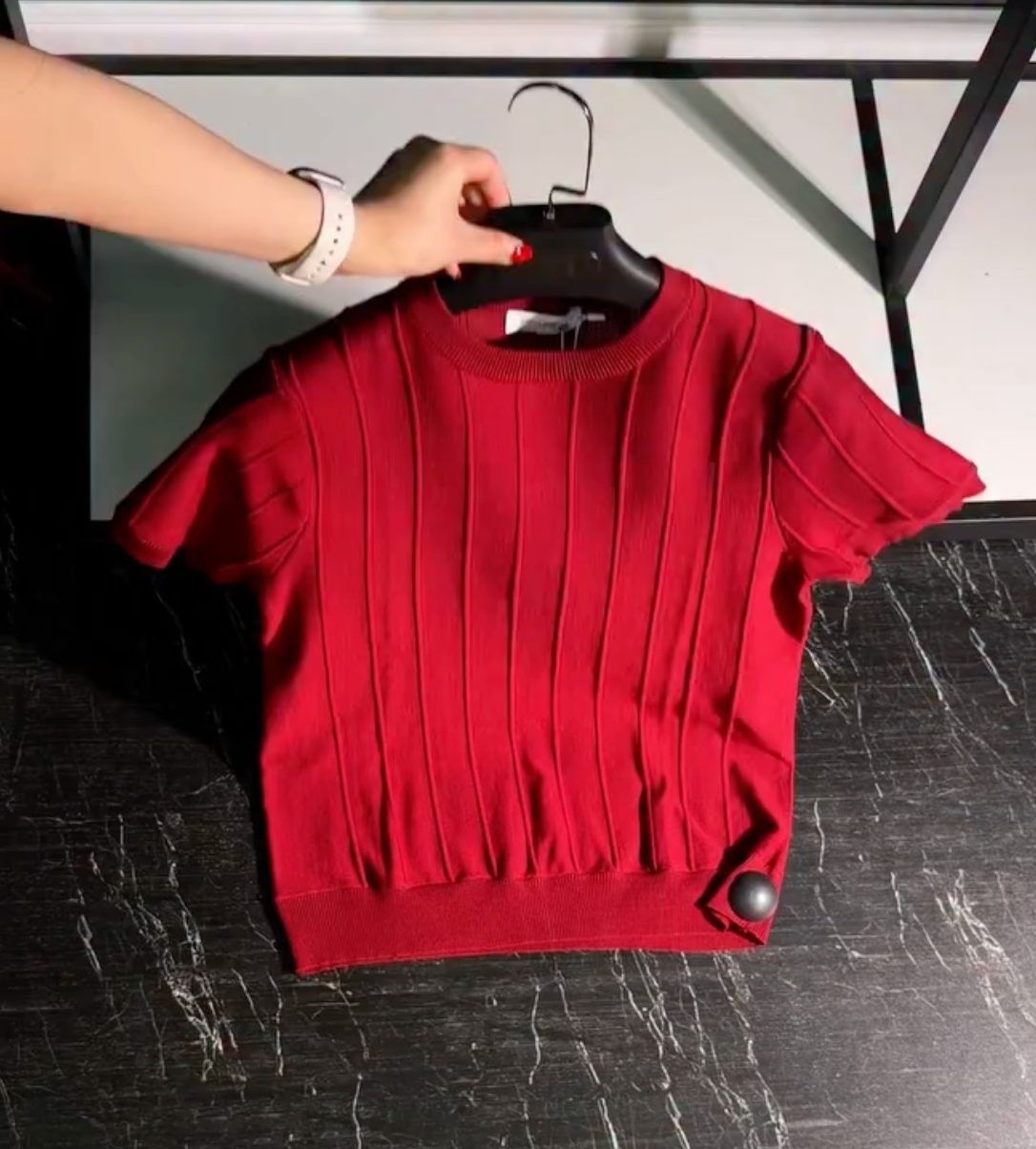 Bold Casual Streetwear Look with a Rich Red Polo T-Shirt, White Denim, Statement Sunglasses and Modern Watch