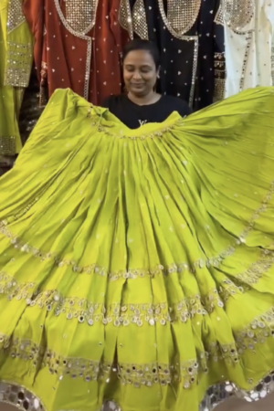 Women's Designer Mirror Work Flared Lehenga – Premium Festive & Wedding Ethnic Wear
